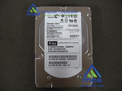 Oracle Sun Part Number: (390-0420 )  Sun Original Seagate ST3300656FC [ST330056FSUN300G]