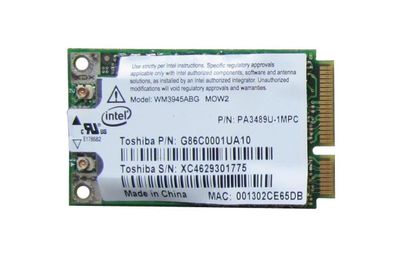 PA3489U-1MPC Toshiba Broadcom 3945ABG Mini PCI-Express 802.11A/B/G Wireless Lan (WLAN) Card for Toshiba Satellite A100 Portege M400 Tecra M5 and Quosmio G25