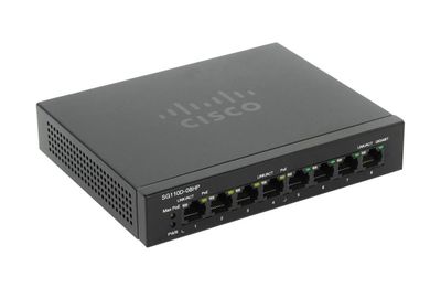 SG110D-08HP-EU Cisco SG110D-08HP 8-Ports 10/100/1000Base-T RJ-45 PoE Layer2 Wall Mountable, Rack-mountable, Desktop Ethernet Switch