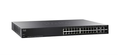 SG300-28MP-K9-CN Cisco SG300-28MP 28-Ports 10/100/1000Base-T RJ-45 Max-PoE Manageable Layer 2 Switch with 2x Shared SFP Slots