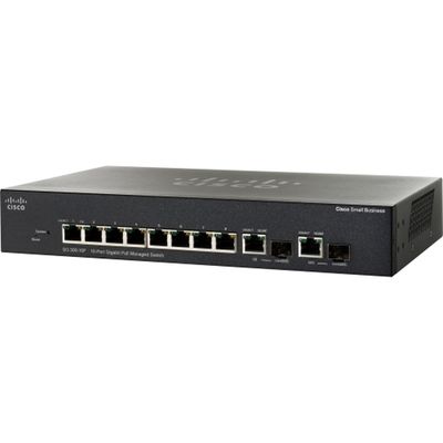 SRW2008-K9-G5-RF Cisco SG300-10 10-port Gigabit Managed Switch Refurbished 10 x Gigabit Ethernet Network, 2 Expansion Slot Manageable Twisted Pair, Optical Fiber 2 Layer Supported Desktop