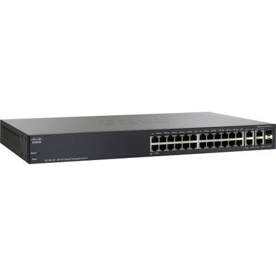 SRW2024-K9-AU Cisco Linksys 24-Ports RJ-45 10/100/1000 Gigabit Ethernet WebView Managed Switch with 2x Shared SFP Ports