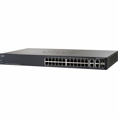 SRW2024-K9-CN Cisco Linksys 24-Ports RJ-45 10/100/1000 Gigabit Ethernet WebView Managed Switch with 2x Shared SFP Ports