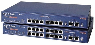 SW518 NetGear 16-Ports 100Mbps 10Base-T/100Base-TX Fast Ethernet Desktop Switch with 2x Ethernet Ports