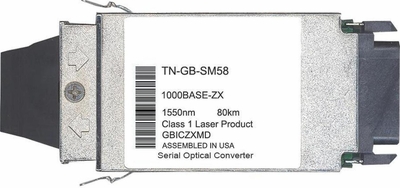 TN-GB-SM58 Transition 1Gbps 1000Base-LX Single-mode Fiber 80km 1550nm Duplex SC Connector GBIC Transceiver Module