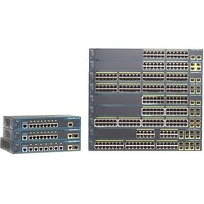 WS-C2960-24LC-S-C3 Cisco Catalyst 2960 Series 8-Ports 10/100Mbps PoE (RJ-45) 2 x SFP Cambo Gigabit 16 x 10/100Mbps 64MB RAM 32MB Flash Memory 1U Rackmount Managed Switch