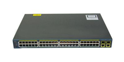 WS-C2960-48PST-L Cisco Catalyst 2960 48-Ports 10/100/1000Base-T RJ-45 PoE Manageable Layer2 Rack-mountable 1U Switch with 2x Gigabit Ethernet Uplink Ports and 2x SFP Slots
