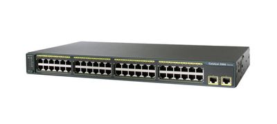 WS-C2960-48TT-L Cisco Catalyst 2960 48-Ports 10Base-T Rj-45 Manageable Layer2 Rack-mountable Swith with 2x Gigabit Ethernet Uplink Ports
