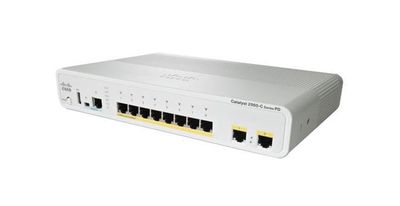 WS-C2960CPD-8TT-L Cisco Catalyst 2960C 8-Ports 10/100/1000Base-T RJ-45 PoE+ USB Manageable Layer2 Desktop, Rack-mountable and Wall Mountable Switch with 2x Gigabit Ethernet Uplink Ports