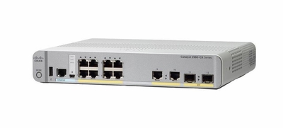 WS-C2960CX-8PC-L Cisco 8-Ports 10/100/1000Base-T RJ-45 PoE+ USB Manageable Layer2 Desktop, Rack-mountable and Wall Mountable Switch with 2x Gigabit Ethernet Uplink Ports and 2x SFP Ports