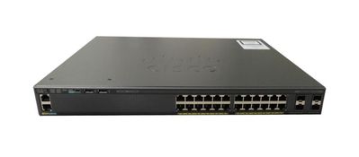 WS-C2960X-24PD-L-WS Cisco Catalyst 2960-x 24-Ports 10/100/1000Base-T RJ-45 PoE Manageable Layer2 Rack-mountable 1U Switch with 2x SFP+ Expansion Slots