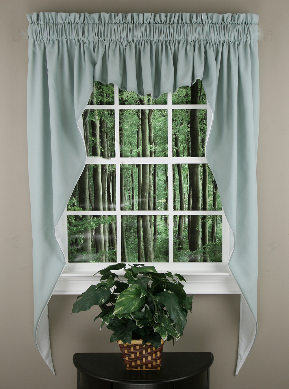 Carol Window Swags Green Cambridge Curtains Jabot & Swag Kitchen