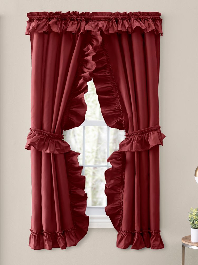 Swags Galore Stacey Farmhouse Curtains Navy Window Treatments