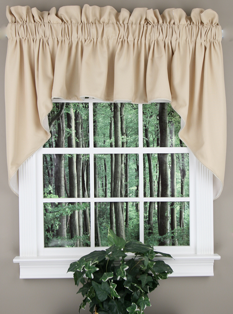 Emmett Lined Swag 36"L Set Silver RHF Lined Valances