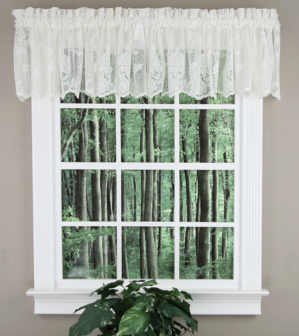 Lacey Floral Valance White Curtain Store Country Valances
