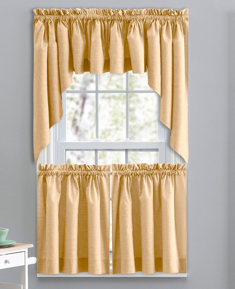 Swags Galore Lisa Solid Kitchen Curtains Tan Kitchen Country Curtains
