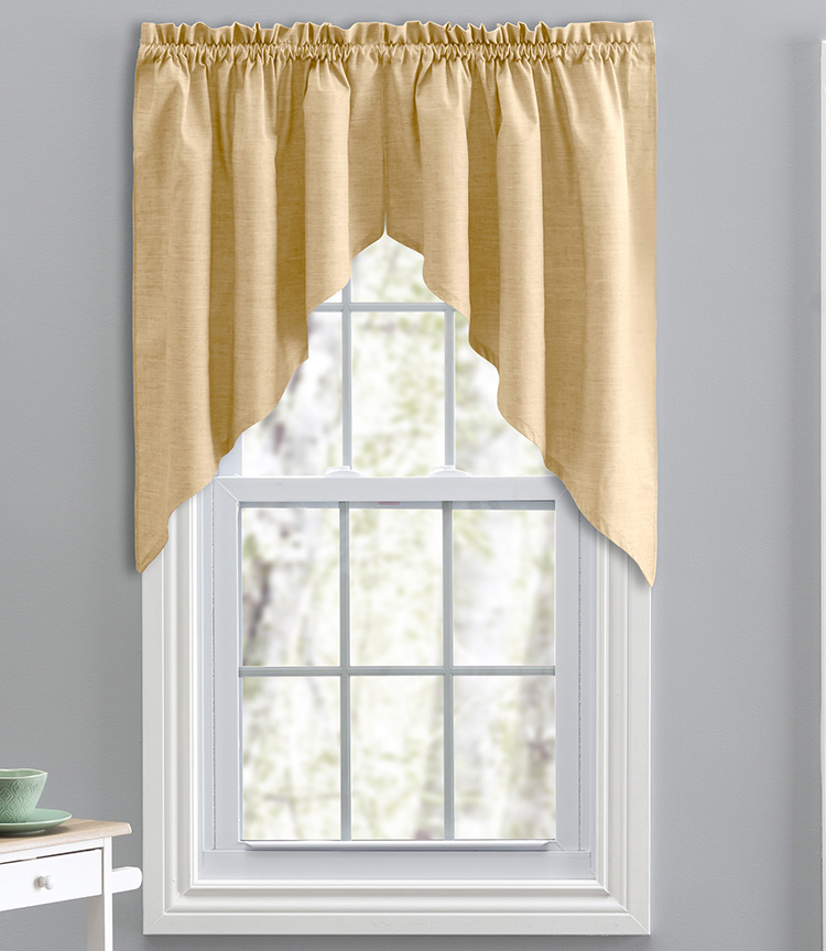 Curtain Shop Lisa Solid Swags Butter Jabot & Swag Kitchen Curtains