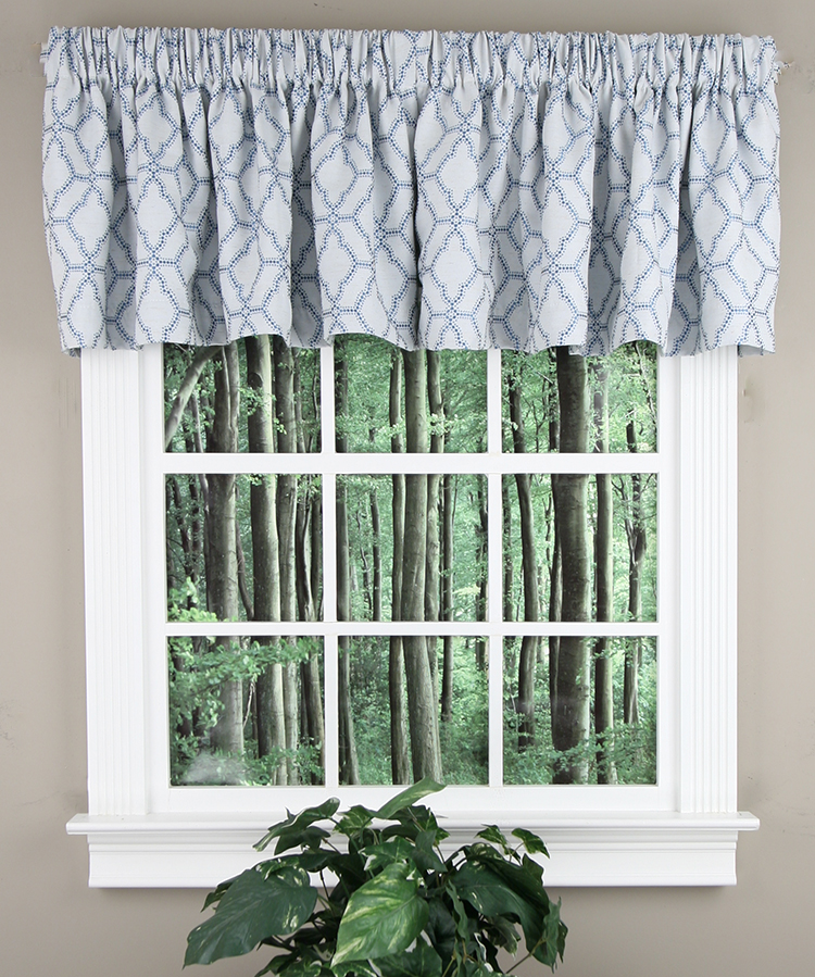 Waverly Lined Lollie Tailored Valance Blue Swags Galore Kitchen
