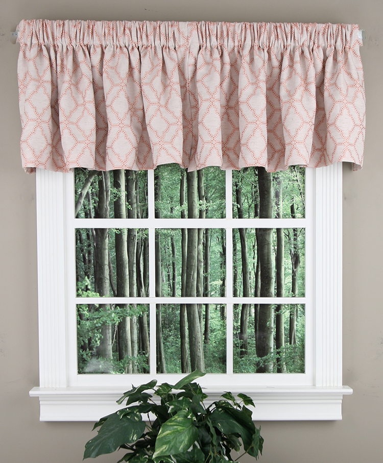 Lollie Lined Valance Coral Waverly Kitchen Valances