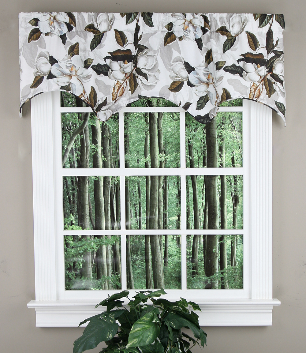 Magnolia Lined Valance White Ellis Curtains Kitchen Valances