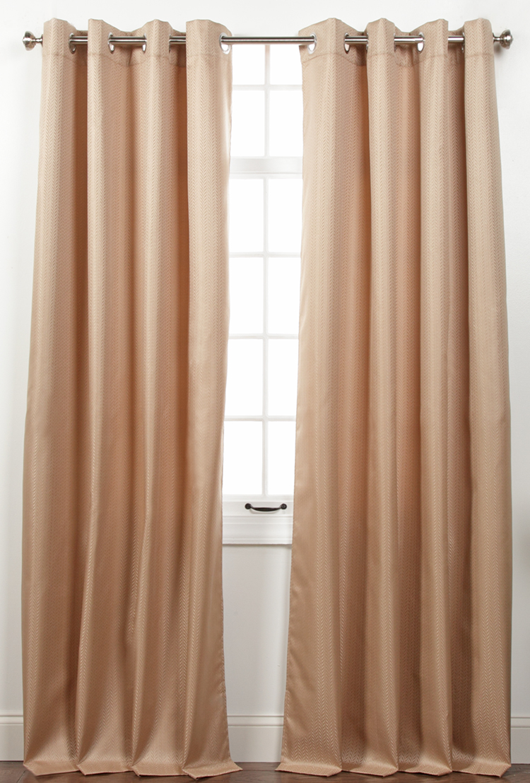 Memento Grommet Panels Taupe Everdark Contemporary & Modern Curtains