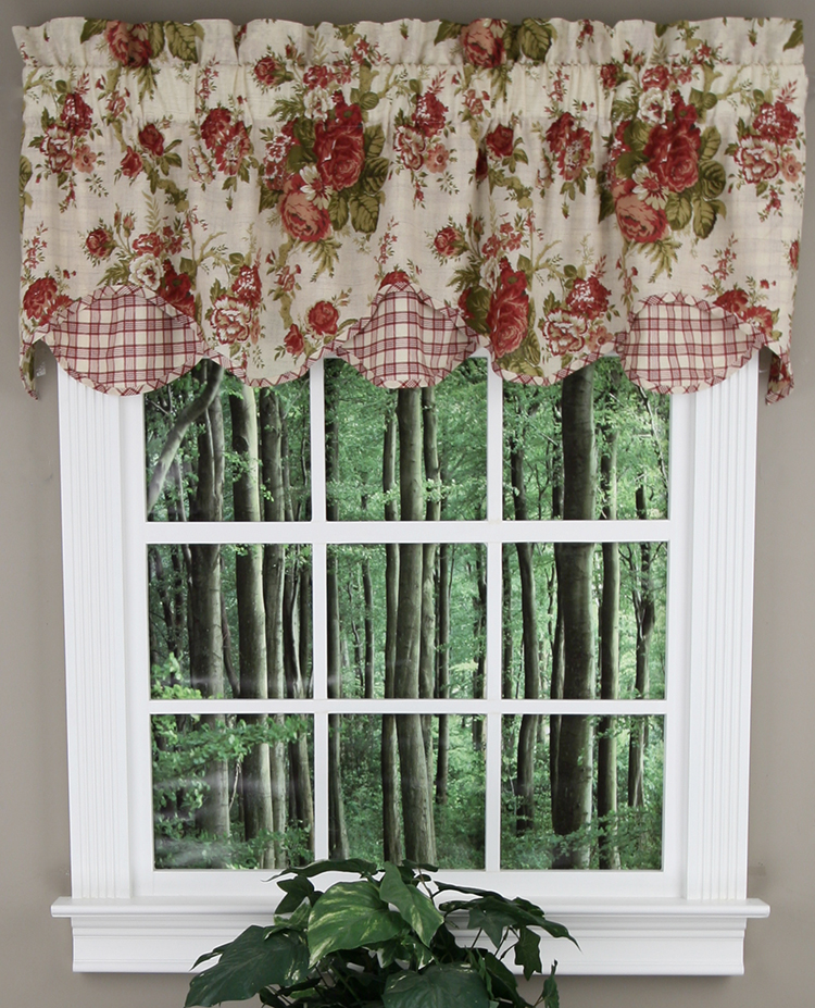 Norfolk Scalloped Lined Valance Tea Stain Waverly Kitchen Valances