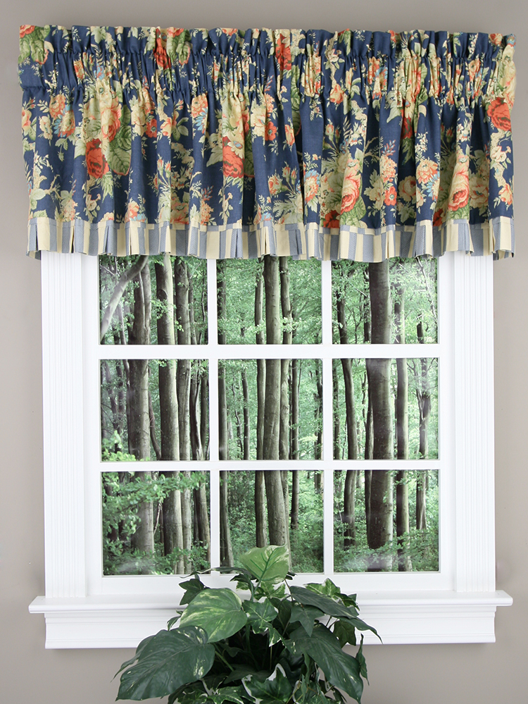 Waverly Sanctuary Rose Curtain Valance Heritage Blue Waverly Valance