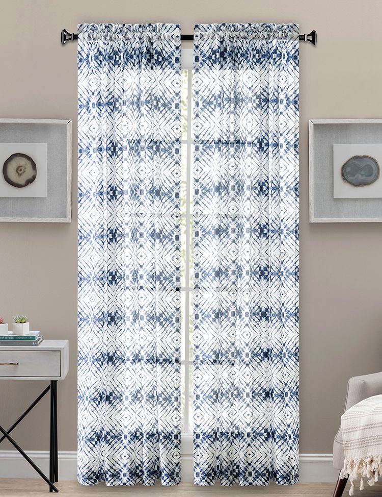 Shibori Window Curtains Blue Ellis Curtains Contemporary & Modern