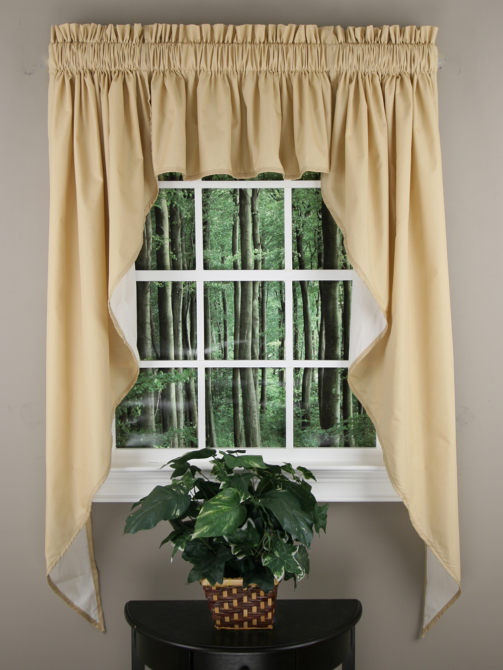 Swags Galore Stacey 3PC Swags Grey Lined Valances