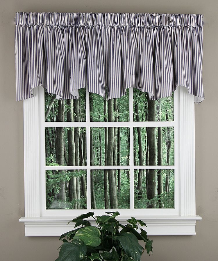 Swags Galore Ticking Stripe Valance Burgundy Country Valances