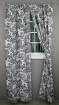 Victoria Park Toile, 68"W X 84"L Country Style Curtain Pair