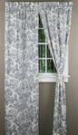 Victoria Park Toile, 68"W X 84"L Country Style Curtain Pair