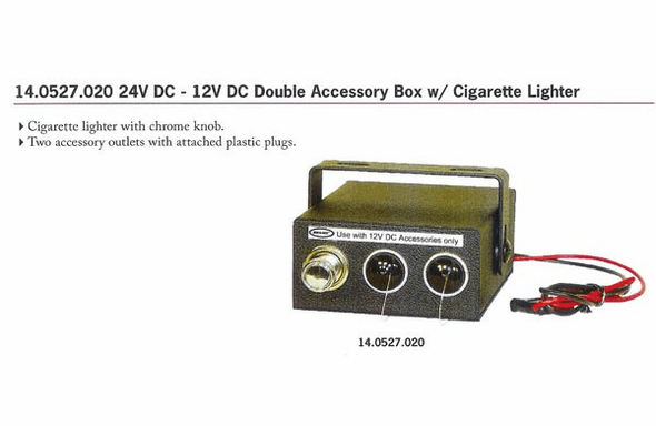 Able2 Sho-Me 24V to 12V 2 Accessory Lighter Plug Outlet Box with Cigarette Lighter - 14.0527.020
