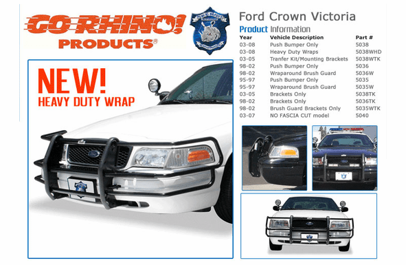 Go Rhino P71 Heavy Duty Push Bumper Wrap Around Sections Only - 5038WHD