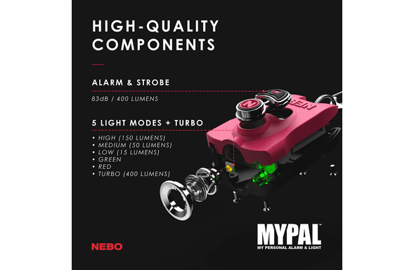 Nebo Tools Mypal USB Rechargeable Flashlight Pink 6891