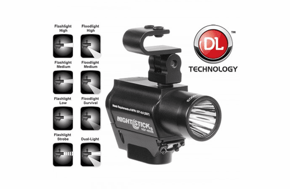 NightStick Helmet Mounted Multi-Function LED Dual-Light Flashlight NSP-4650B