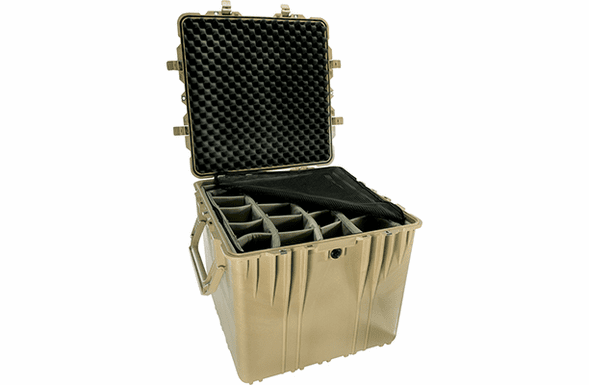 Pelican 0370 Case With Padded Dividers - TAN - 100 MOQ