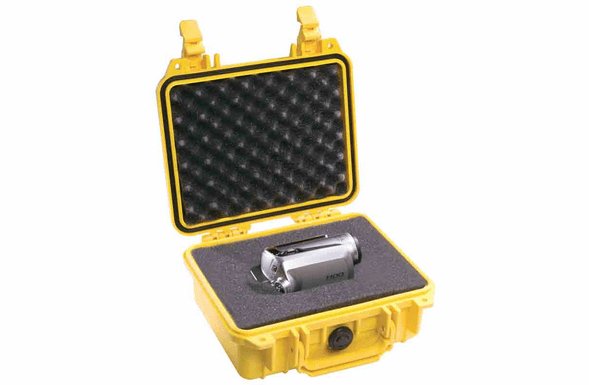 Pelican 1200 Case With Foam - YELLOW