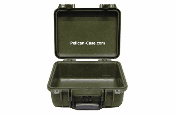 Pelican 1400 Case No Foam - OD GREEN - 200 MOQ