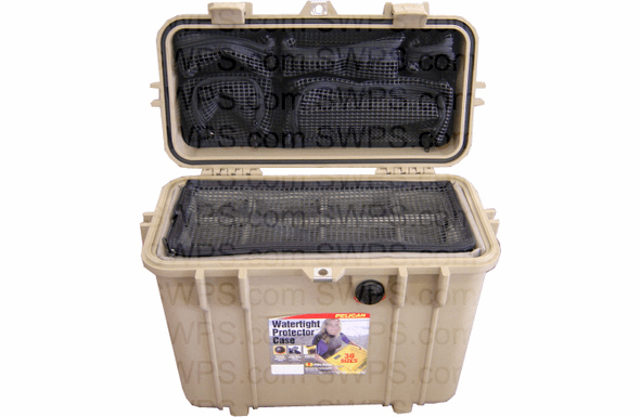 Pelican 1430 Case With Photo Dividers & Lid Organizer - TAN - 200 MOQ