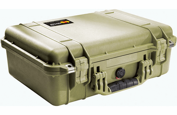 Pelican 1500 Case With Padded Dividers - OD GREEN - 200 MOQ