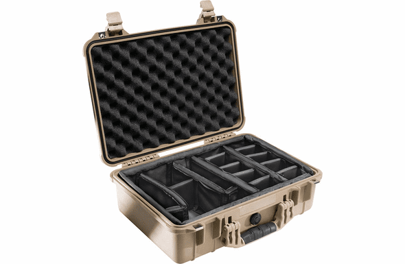 Pelican 1500 Case With Padded Dividers - TAN - 200 MOQ