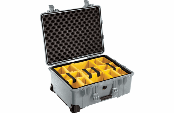 Pelican 1560 Case With Padded Dividers - SILVER - 200 MOQ