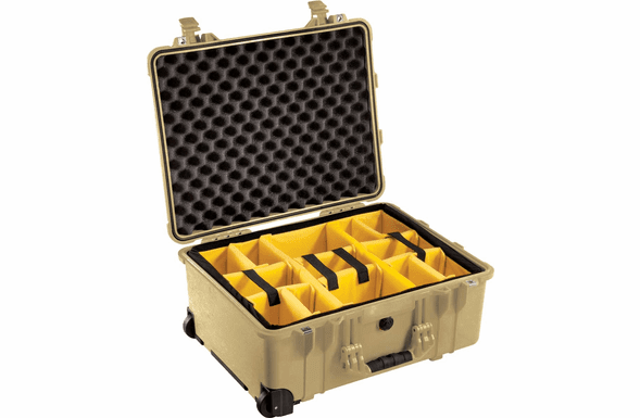 Pelican 1560 Case With Padded Dividers - TAN - 200 MOQ