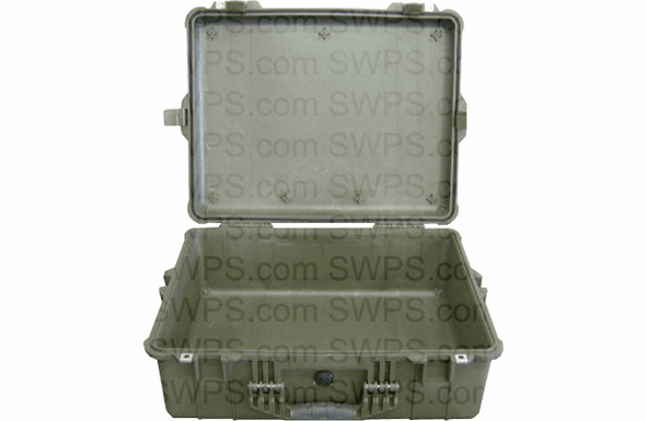 Pelican 1600 Case No Foam - OD GREEN - 100 MOQ