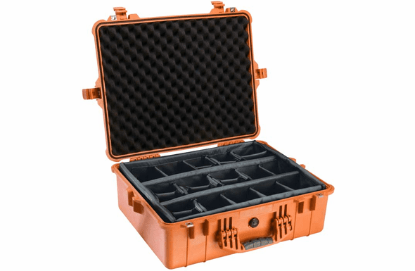 Pelican 1600 Case With Padded Dividers - ORANGE - 100 MOQ