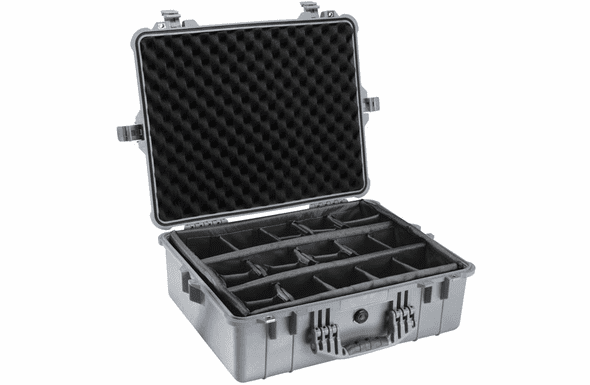 Pelican 1600 Case With Padded Dividers - SILVER - 100 MOQ