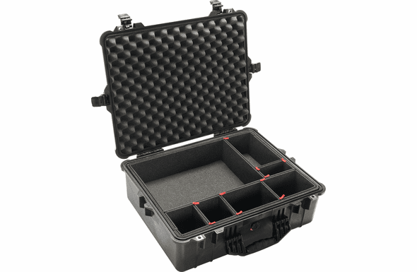 Pelican 1600 Case With Trekpak Dividers BLACK
