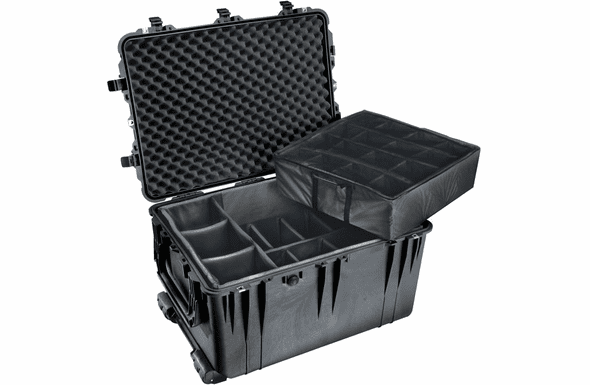 Pelican 1660 Case With Padded Dividers - BLACK