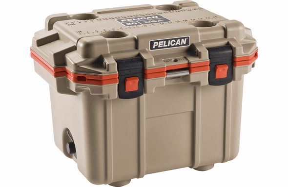 Pelican Elite Cooler - 30 Quart - Tan/Orange - 30Q-TANORG